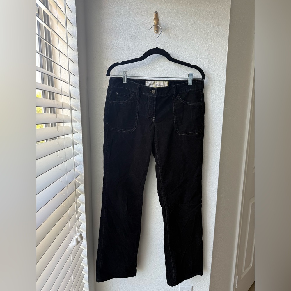 **FINAL PRICE** ANN TAYLOR LOFT BLACK CORDEROY PANTS SIZE 6 GUC